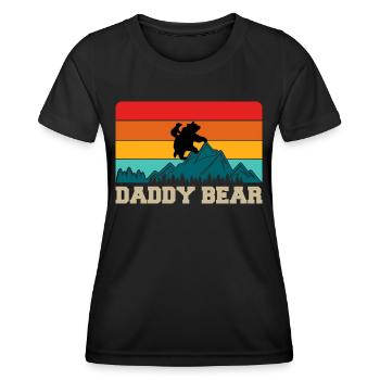 Daddy Bear climb the Mountain in Forest der Bär - Frauen Funktions-T-Shirt - Schwarz - Vorne - AI Model Female 172 light (172cm)