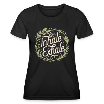 Inhale exhale inspire expire - T-shirt sport Femme - noir - Devant - AI Model Female 172 light (172cm)