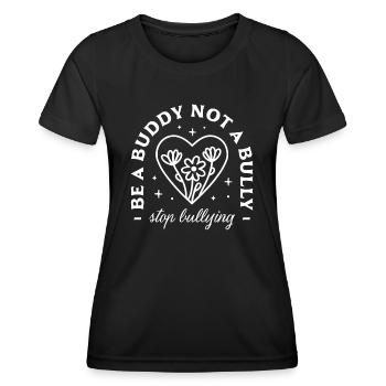 Stop au harcèlement scolaire - T-shirt sport Femme - noir - Devant - AI Model Female 172 light (172cm)