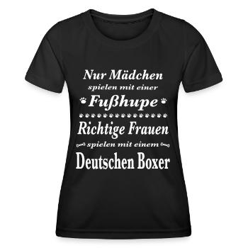 Deutscher Boxer Tshirt Deutscher Boxer Hund Shirt - Frauen Funktions-T-Shirt - Schwarz - Vorne - AI Model Female 172 light (172cm)