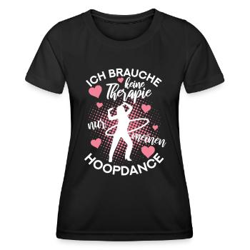 Hoopdance Hula Fitness vintage Huller Hoop Design - Frauen Funktions-T-Shirt - Schwarz - Vorne - AI Model Female 172 light (172cm)