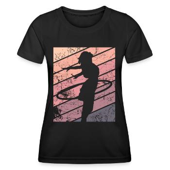 Hulahoop Vintage Hula Huller Hoopdance Femmes - T-shirt sport Femme - noir - Devant - AI Model Female 172 light (172cm)