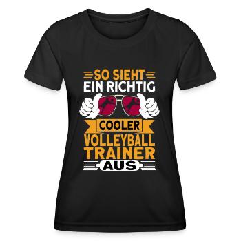 Volleyball Trainer Volleyballer Mannschaft - Frauen Funktions-T-Shirt - Schwarz - Vorne - AI Model Female 172 light (172cm)