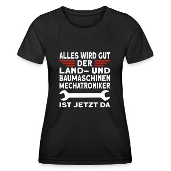 Land und Baumaschinenmechatroniker - Frauen Funktions-T-Shirt - Schwarz - Vorne - AI Model Female 172 light (172cm)