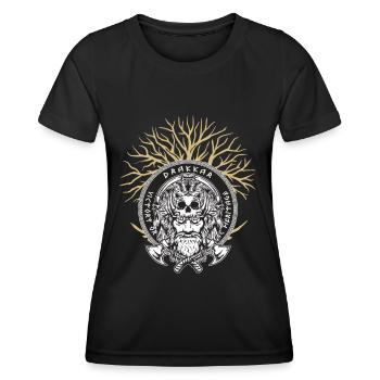 Viking Valhalla Nordic Warrior Axe Yggdrasil - Women's Functional T-Shirt - black - Front - AI Model Female 172 light (172cm)