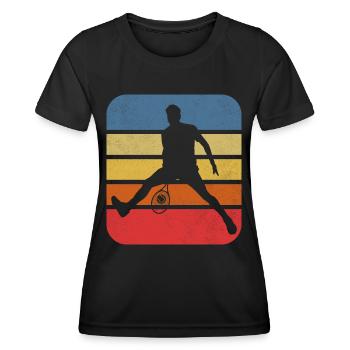 Tennisspieler Tennisschläger Tennisplatz Geschenk - Frauen Funktions-T-Shirt - Schwarz - Vorne - AI Model Female 172 light (172cm)