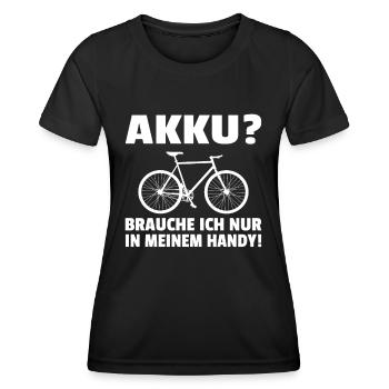 Anti E-Bike Mountainbike MTB Spruch Lustig Ebike - Frauen Funktions-T-Shirt - Schwarz - Vorne - AI Model Female 172 light (172cm)