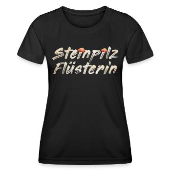Pilze sammeln Damen Geschenk Steinpilz - Frauen Funktions-T-Shirt - Schwarz - Vorne - AI Model Female 172 light (172cm)
