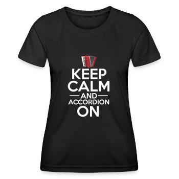 Accordéon - T-shirt sport Femme - noir - Devant - AI Model Female 172 light (172cm)
