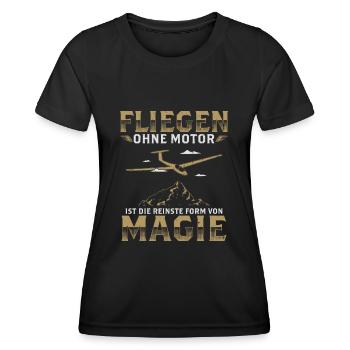 Segelflieger - Frauen Funktions-T-Shirt - Schwarz - Vorne - AI Model Female 172 light (172cm)