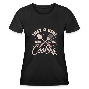 Cuisinière - T-shirt sport Femme - noir - Devant - AI Model Female 172 light (172cm)