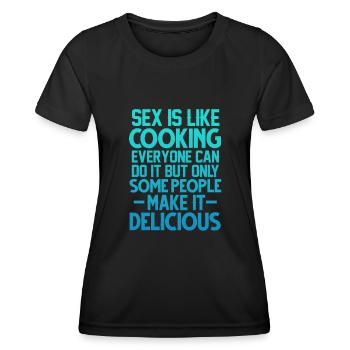 Cuisine cuisine cuisine cuisine restaurant chef cadeau - T-shirt sport Femme - noir - Devant - AI Model Female 172 light (172cm)