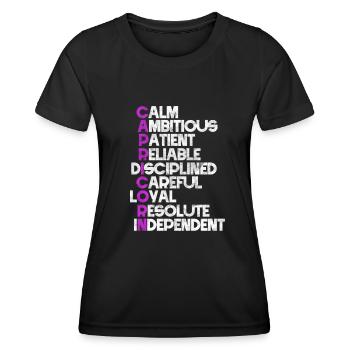 Sternzeichen Steinbock - Frauen Funktions-T-Shirt - Schwarz - Vorne - AI Model Female 172 light (172cm)