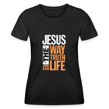 Jésus-Christ Christ Religion chrétienne Don - T-shirt sport Femme - noir - Devant - AI Model Female 172 light (172cm)