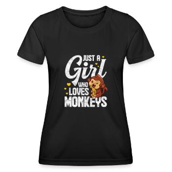 Fille singe - T-shirt sport Femme - noir - Devant - AI Model Female 172 light (172cm)