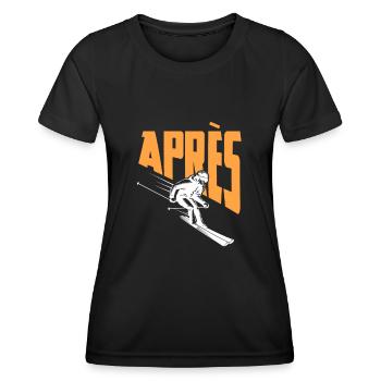 Apres Ski - T-shirt sport Femme - noir - Devant - AI Model Female 172 light (172cm)