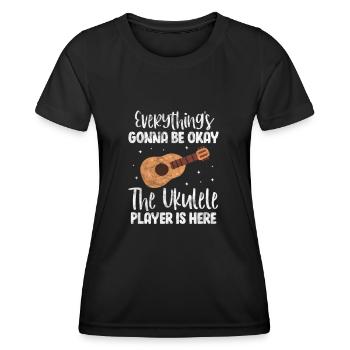 Ukulele - Frauen Funktions-T-Shirt - Schwarz - Vorne - AI Model Female 172 light (172cm)