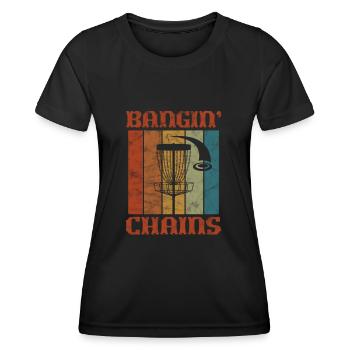 Disc Golf - Frauen Funktions-T-Shirt - Schwarz - Vorne - AI Model Female 172 light (172cm)