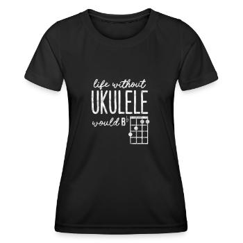 Ukulele - Frauen Funktions-T-Shirt - Schwarz - Vorne - AI Model Female 172 light (172cm)