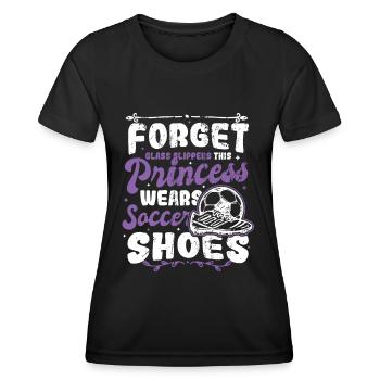 Princess Wears Fußballschuhe für Damen - Frauen Funktions-T-Shirt - Schwarz - Vorne - AI Model Female 172 light (172cm)