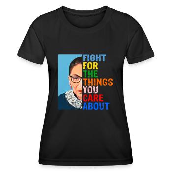 RBG - Fight For The Things - Rights & Equality - Women's Functional T-Shirt - black - Front - AI Model Female 172 light (172cm)