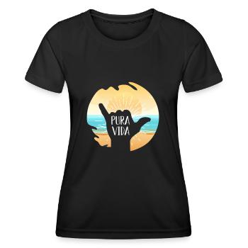 Surfen Surfer Meer Surfbrett Surfergirl Geschenk - Frauen Funktions-T-Shirt - Schwarz - Vorne - AI Model Female 172 light (172cm)