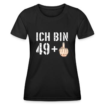 Ich bin 49 plus eins + 1 - 50. Geburtstag - Ü50 - Frauen Funktions-T-Shirt - Schwarz - Vorne - AI Model Female 172 light (172cm)