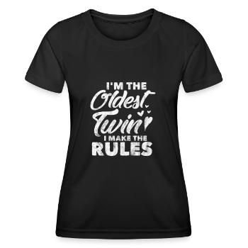 Zwillinge - Frauen Funktions-T-Shirt - Schwarz - Vorne - AI Model Female 172 light (172cm)
