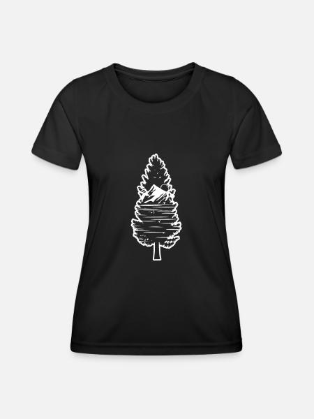 Wald Natur Bäume Landschaft Outdoor Geschenk - Frauen Funktions-T-Shirt - Schwarz