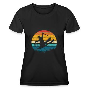Ski Ski Neige Hiver Vacances au ski Cadeau - T-shirt sport Femme - noir - Devant - AI Model Female 172 light (172cm)