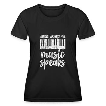 Klavier - Frauen Funktions-T-Shirt - Schwarz - Vorne - AI Model Female 172 light (172cm)