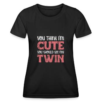 Zwillinge - Frauen Funktions-T-Shirt - Schwarz - Vorne - AI Model Female 172 light (172cm)
