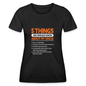 Onkel - Frauen Funktions-T-Shirt - Schwarz - Vorne - AI Model Female 172 light (172cm)