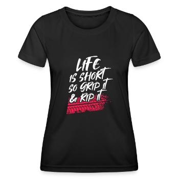 Biker - Frauen Funktions-T-Shirt - Schwarz - Vorne - AI Model Female 172 light (172cm)
