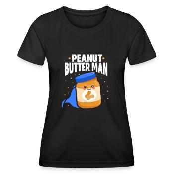 Beurre d’arachide Beurre d’arachide Cadeau d’arachide - T-shirt sport Femme - noir - Devant - AI Model Female 172 light (172cm)