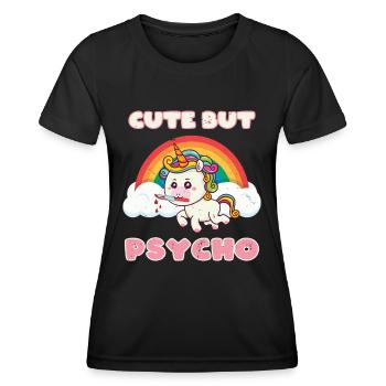 Cute but Psycho Unicorn - Women's Functional T-Shirt - black - Front - AI Model Female 172 light (172cm)