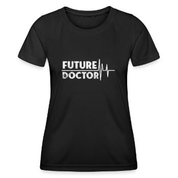 Docteur Médecine Docteur Médecin Assistant Médecin Cadeau - T-shirt sport Femme - noir - Devant - AI Model Female 172 light (172cm)