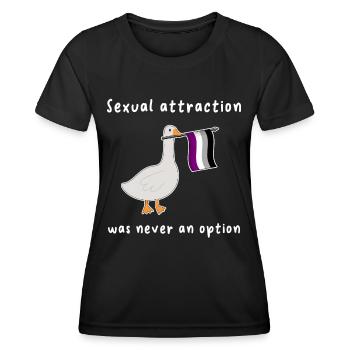 Oie asexuée pour fierté asexuée Asexualité - T-shirt sport Femme - noir - Devant - AI Model Female 172 light (172cm)