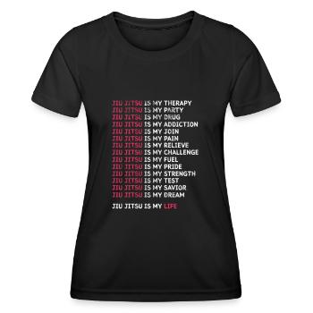 Jiu Jitsu Bjj Arts Martiaux Jiu-Jitsu Combat Cadeau - T-shirt sport Femme - noir - Devant - AI Model Female 172 light (172cm)