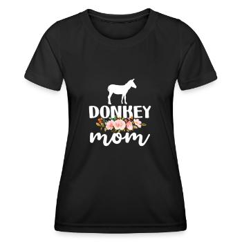 Donkey Mother Farm Donkey Mother's Day Gift - Women's Functional T-Shirt - black - Front - AI Model Female 172 light (172cm)