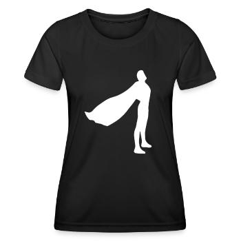 SUPERHERO - Super Papa Hero Daddy Father's Day - Women's Functional T-Shirt - black - Front - AI Model Female 172 light (172cm)