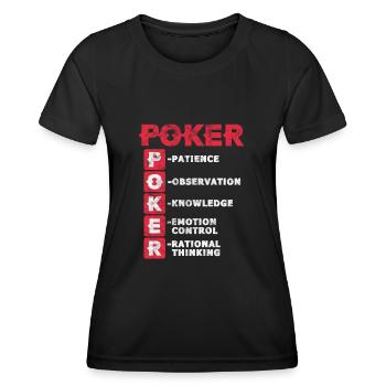 Poker - Frauen Funktions-T-Shirt - Schwarz - Vorne - AI Model Female 172 light (172cm)