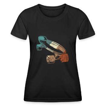 Skateboard Longboard Skater Skate Skate Cadeau - T-shirt sport Femme - noir - Devant - AI Model Female 172 light (172cm)