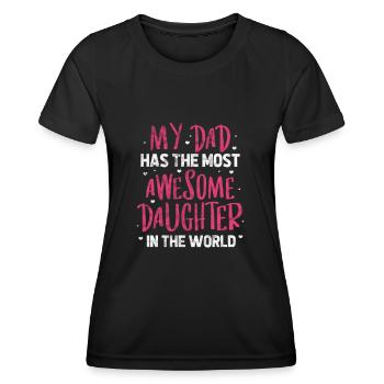Père Fille - T-shirt sport Femme - noir - Devant - AI Model Female 172 light (172cm)