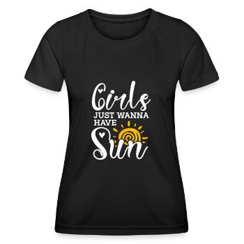 Strand - Frauen Funktions-T-Shirt - Schwarz - Vorne - AI Model Female 172 light (172cm)