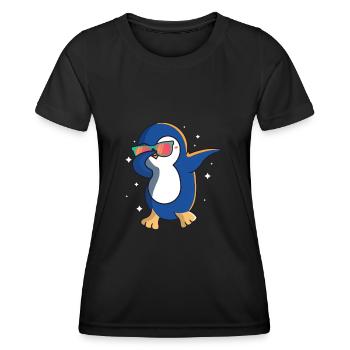 Penguin Ice Pôle Sud Penguin Snow Bird Cadeau - T-shirt sport Femme - noir - Devant - AI Model Female 172 light (172cm)