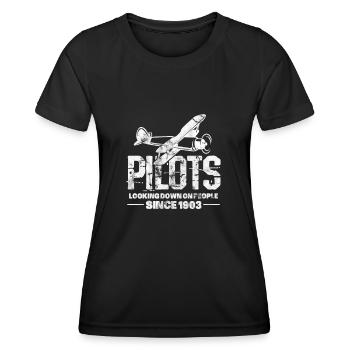 Pilot - Frauen Funktions-T-Shirt - Schwarz - Vorne - AI Model Female 172 light (172cm)