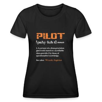 Pilote - T-shirt sport Femme - noir - Devant - AI Model Female 172 light (172cm)