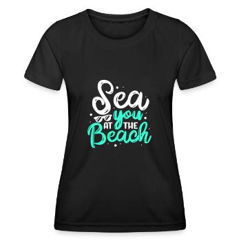 Plage - T-shirt sport Femme - noir - Devant - AI Model Female 172 light (172cm)