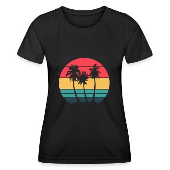 Strand - Frauen Funktions-T-Shirt - Schwarz - Vorne - AI Model Female 172 light (172cm)